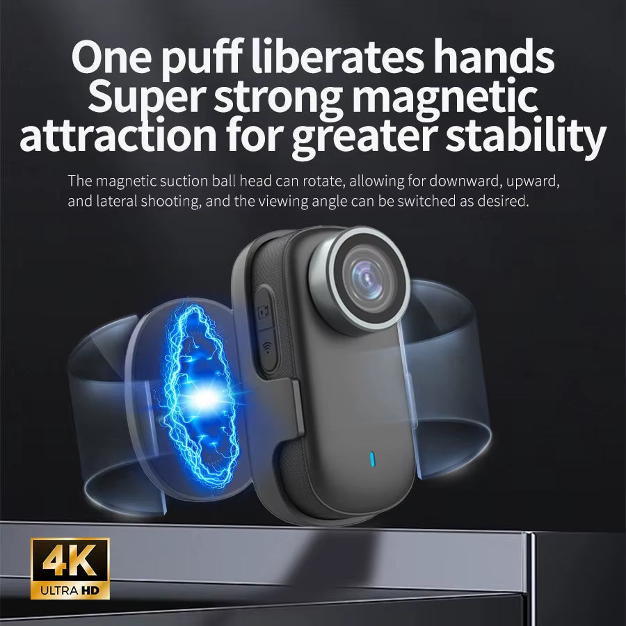 Mini Wifi Thumb Action Camera 4K Magnetic Sports Camera for Go Pro Style 360 Cycling Pov Recording Bodycam Thumb Action Camera S